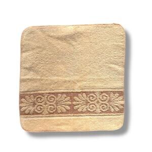 Vintage Cannon Monticello Washcloth Sculpted Floral Border Square New Deadstock